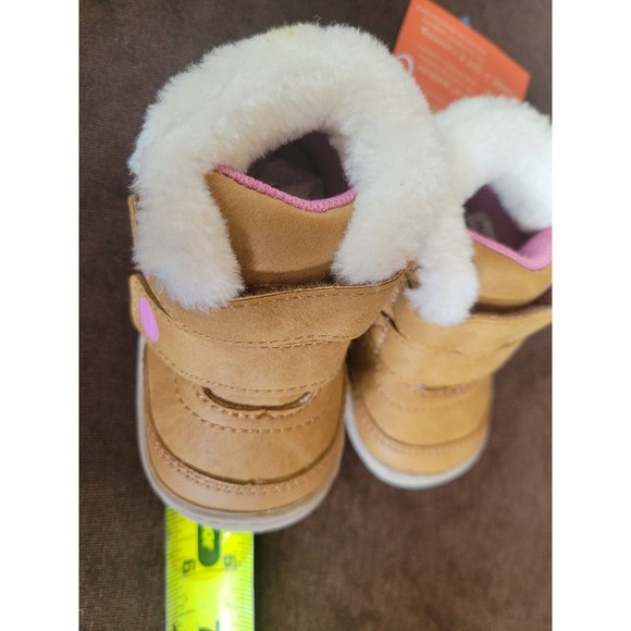Surprize by Stride Rite Baby Girls Fur Booties Shoes STAGE 2 FIRST WALK SIZE 3 - Picture 5 of 8